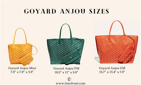 styles of goyard handbags|Goyard tote bag size comparison.